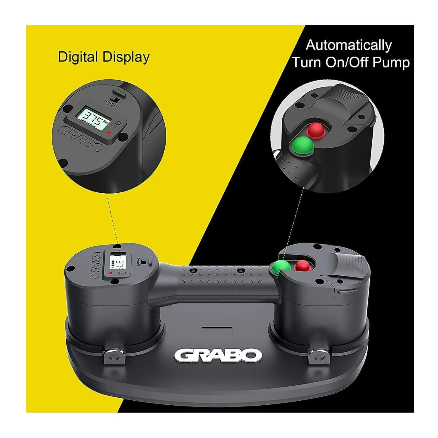 Pro-Lifter Heavy Lift, 20 Liter Pumping Capacity, Versatile, and Tested Electric Suction Cup with Run Status Indicator and Rubbe