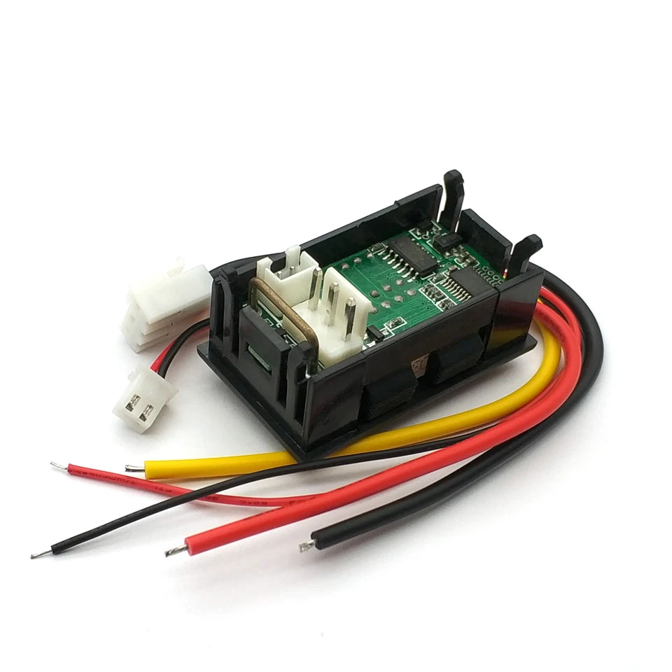 Mini Voltímetro Digital com Dual Display LED, Amperímetro, Tensão, Corrente, Medidor, Tester, Azul, Vermelho, 4 Bit, 5 Fios, DC 100V, 10A, 0,28 em