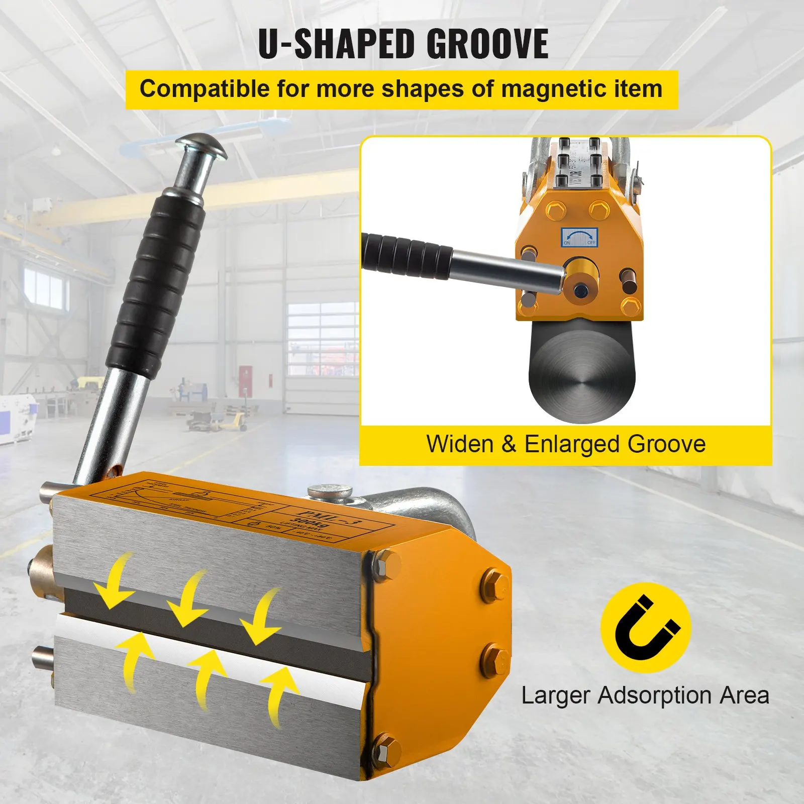 New Design 660 Lbs Neodymium Permanent Lifting Magnet Steel Magnetic Lifter With Release-for Service Equipment
