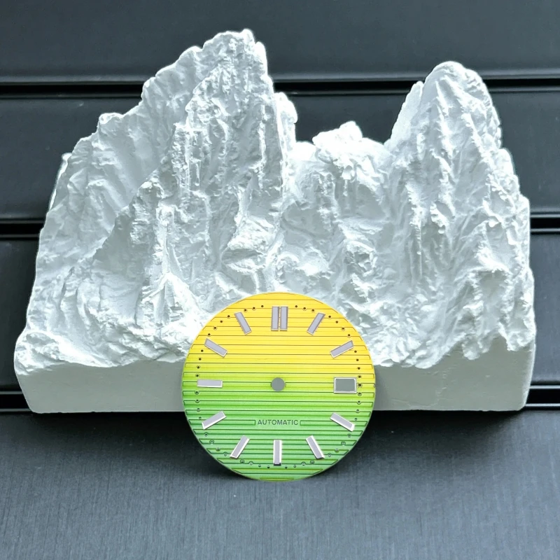 Brown 30.3mm Watch Dial Green Luminous for Modified Nautilus Watch for NH35 NH36 NH38 NH38 NH70 Automatic Watch Movement No Logo