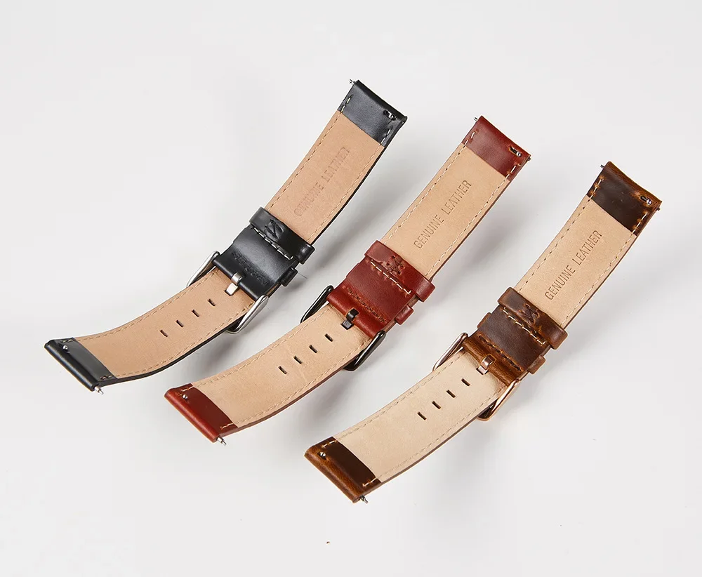 حزام ساعة من الجلد الطبيعي للرجال والنساء ، حزام سوار ، حزام جلد البقر ، DW ، دانيال ، ولينغتون ، كلاسيك ، مبدع ، شمع زيت ، 18 مللي متر ، 20 مللي متر ، 22 مللي متر
