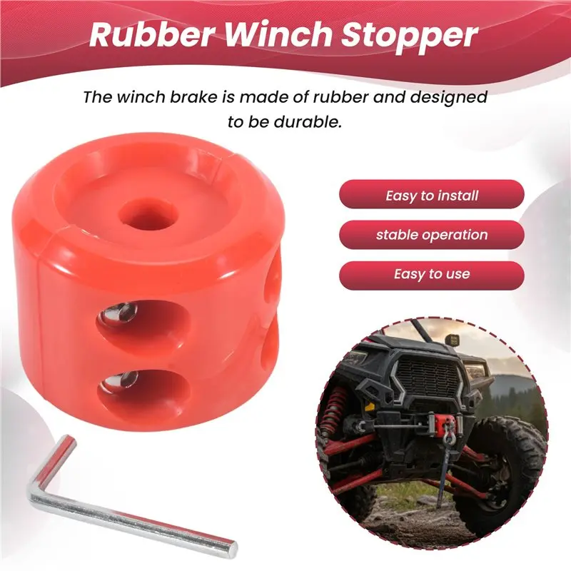 A20K-Rubber Winch Stopper Stopper Line Rubber Stopper Winch Cable Saver Hook  With Hex Wrench,Car Accessories Winch Rope