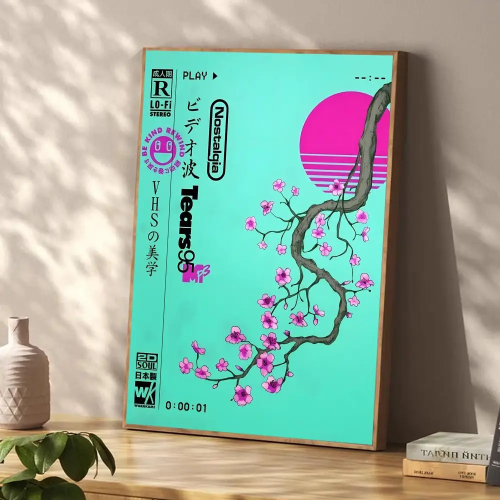 Póster estético de té helado de Vaporwave Arizona, pegatina de pared impermeable estética para decoración de Bar, dormitorio y sala de estar