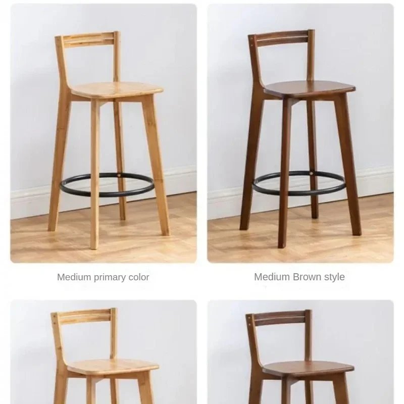 T-9 Bar Chair Nordic Solid Wood Modern Simple Creative Bar Stool New Chinese Balcony Home Light Luxury Back High Chair