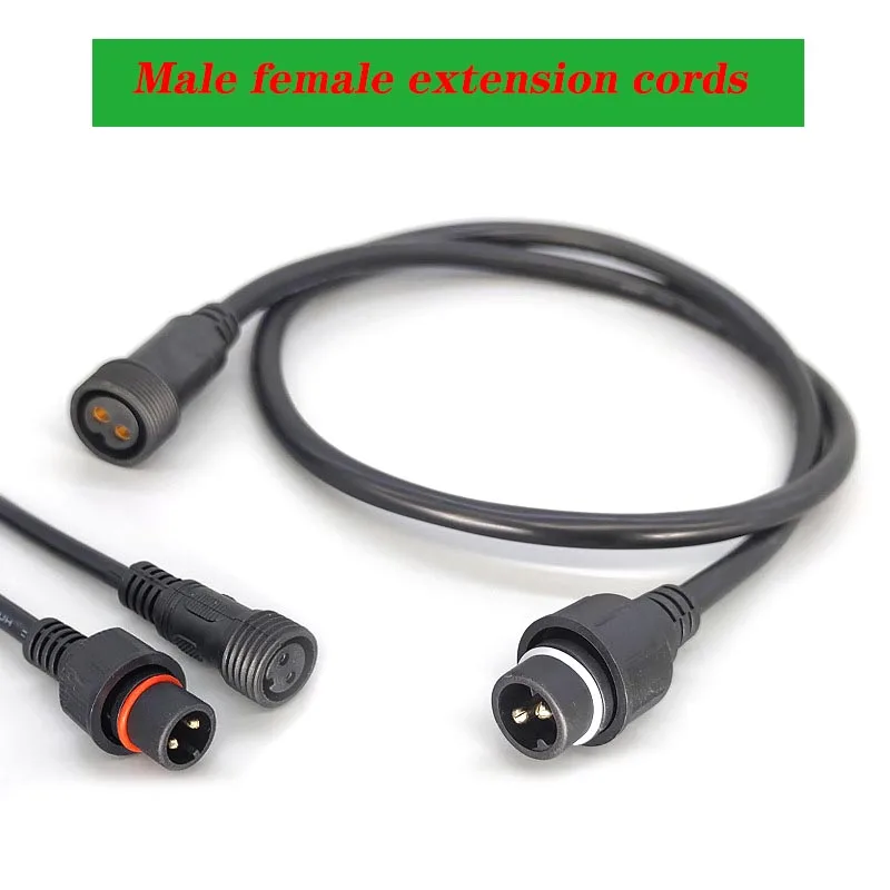 2pin-3pin-4pin -- 8pin DC LED luz com cabo de extensão tomada à prova d'água IP67 50cm 100cm 300cm