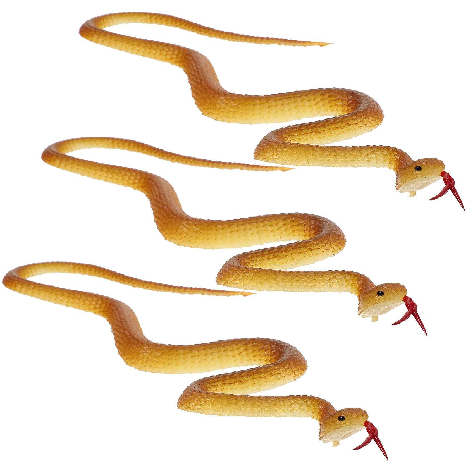 3 Pcs Simulated Soft Rubber Snake Toy Snakes That Look Real Prank Realistic Plaything Fake Gum Halloween Prop