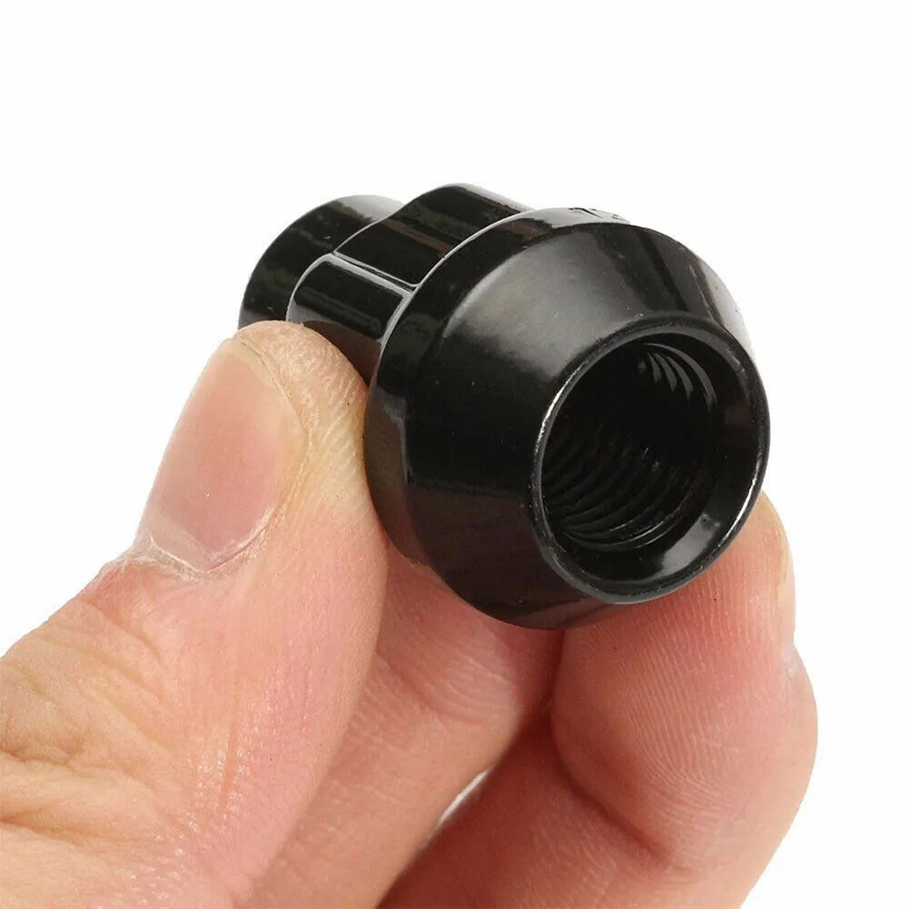 24 PCS M12x1.5 Car Black Wheel Nuts Black Lug Nut Socket For For Ford Mus/tang Car Wheel Accessories