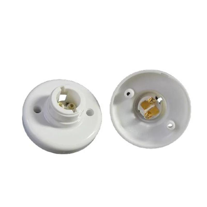 1PCS B22 80MM Bayonet Lamp Scoket Household Round Paperback Lamp Holder White 220v