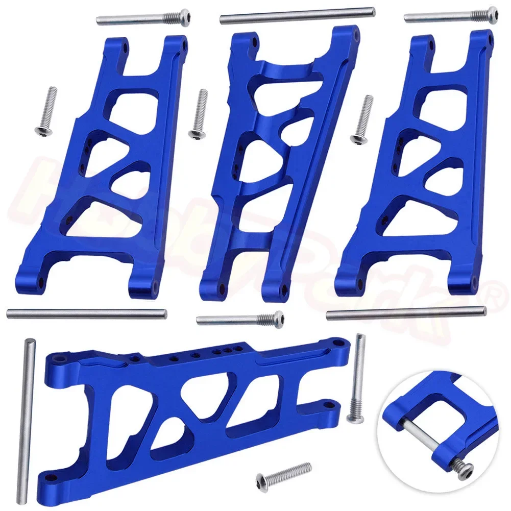 HobbyPark Front & Rear Aluminum Suspension Arms Set for 1/10 Traxxas Slash 4x4 (Blue)