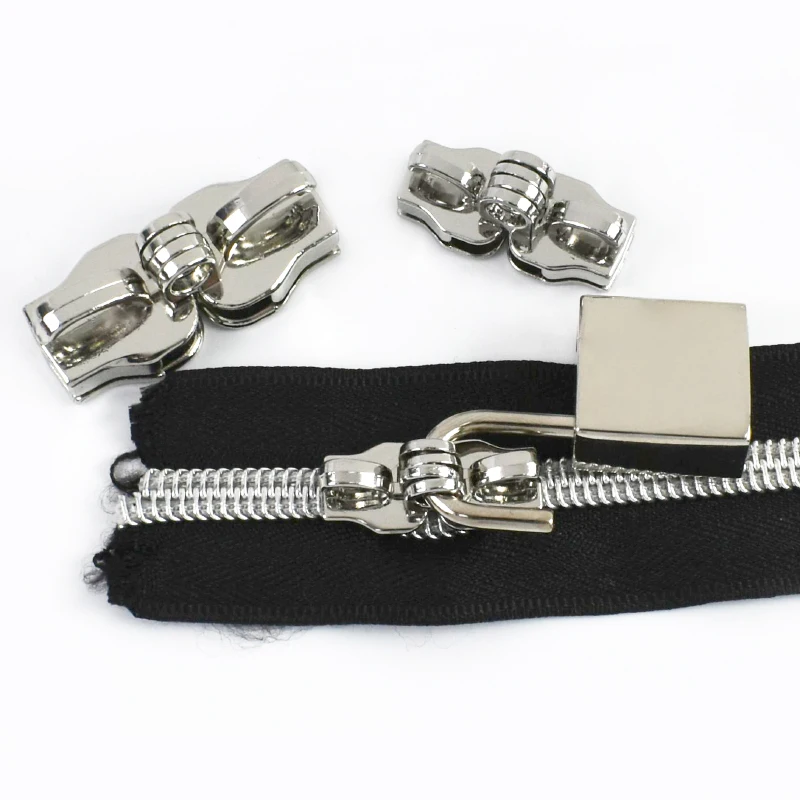 

1-10Pair Nylon Zipper Slider for Luggage 5# 8# 10# Zippers Puller Padlock Double Hole Zips Sliders Bag Zip Repair Accessories