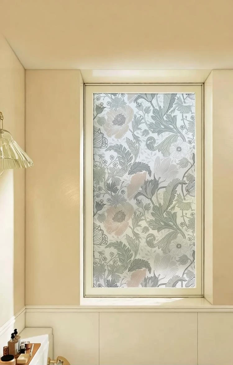 Light Translucent Anti-peep PVC Glass Sticker Static Cling Window Film Privacy Decal for Bathroom Toilet Glass Door