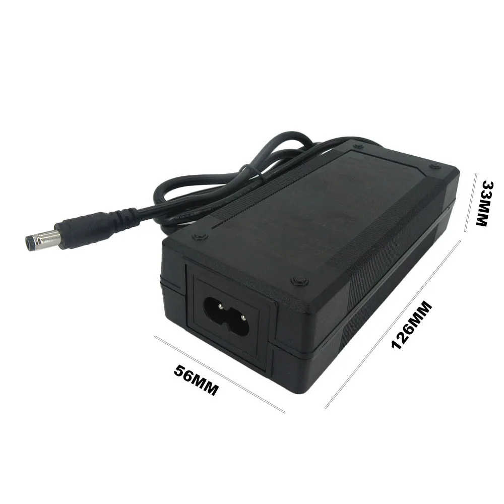 Cargador de litio de 36V, 42V, 2A, para 10S, 36 V, 10AH, 12AH, 15AH, 18AH, Li-ion 18650, cargador de batería 36V2A DC XLRM GX16