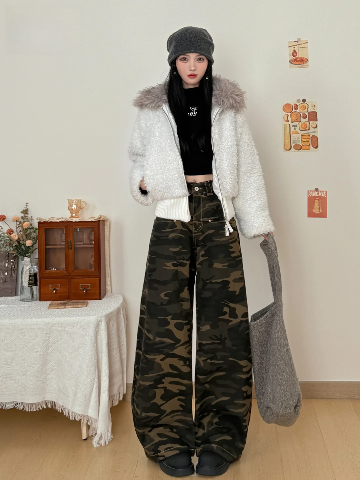 

American Style High Waist Wide Leg Denim Jeans Women's Summer New Loose Slimming Design Workwear Pants Casual Cotton Jeans