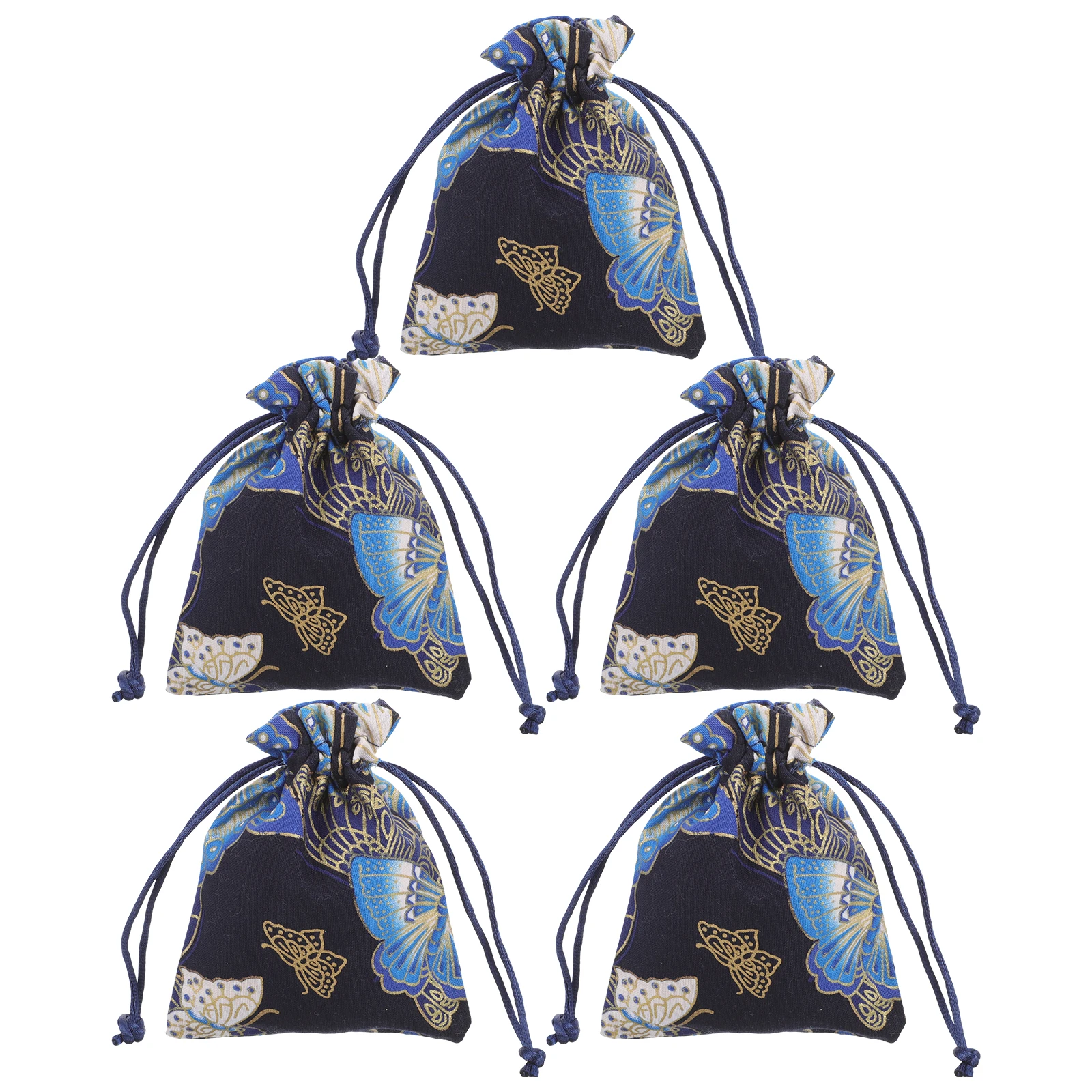 

5pcs Makeup Brush Storage Japanese Crane 10x13cm Red Drawstring Jewelry Gift Bags Small Fabric Party Bags Compact Lightweight