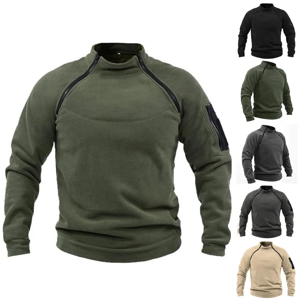 Maglietta da combattimento uniforme tattica invernale in pile maglietta militare abbigliamento softair camicia militare tattica a maniche lunghe Pullover