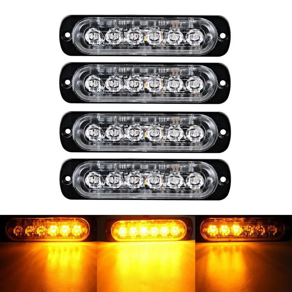 

6LED Strobe Lights Vehicles Trucks Emergency Strobe Truck Side Light Trailer Signal Indicator Lights