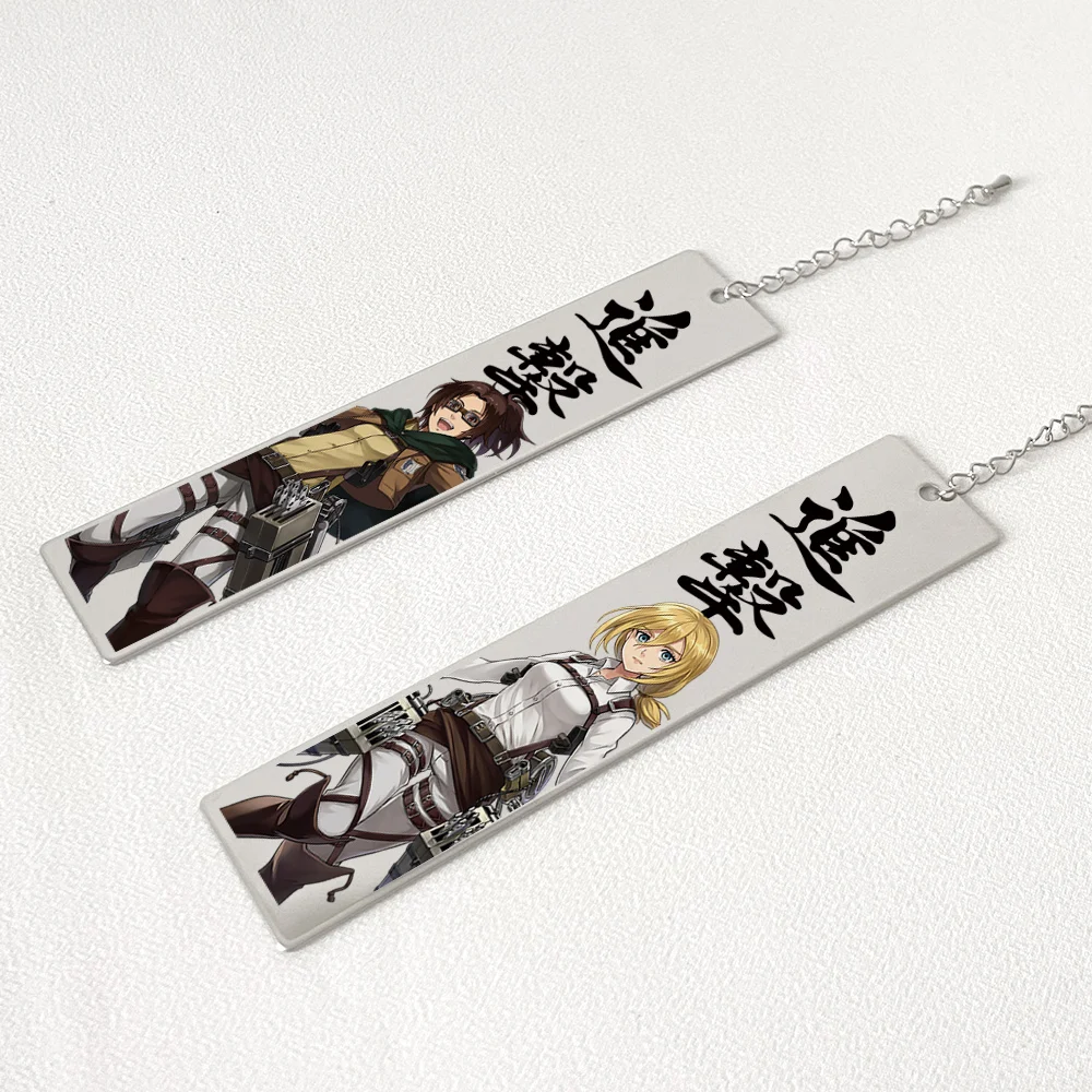 Anime Attack On Titan Cosplay Metal Stainless Steel Bookmark Keychain Pendant Ornaments Backpack Decoration Birthday Xmas Gift