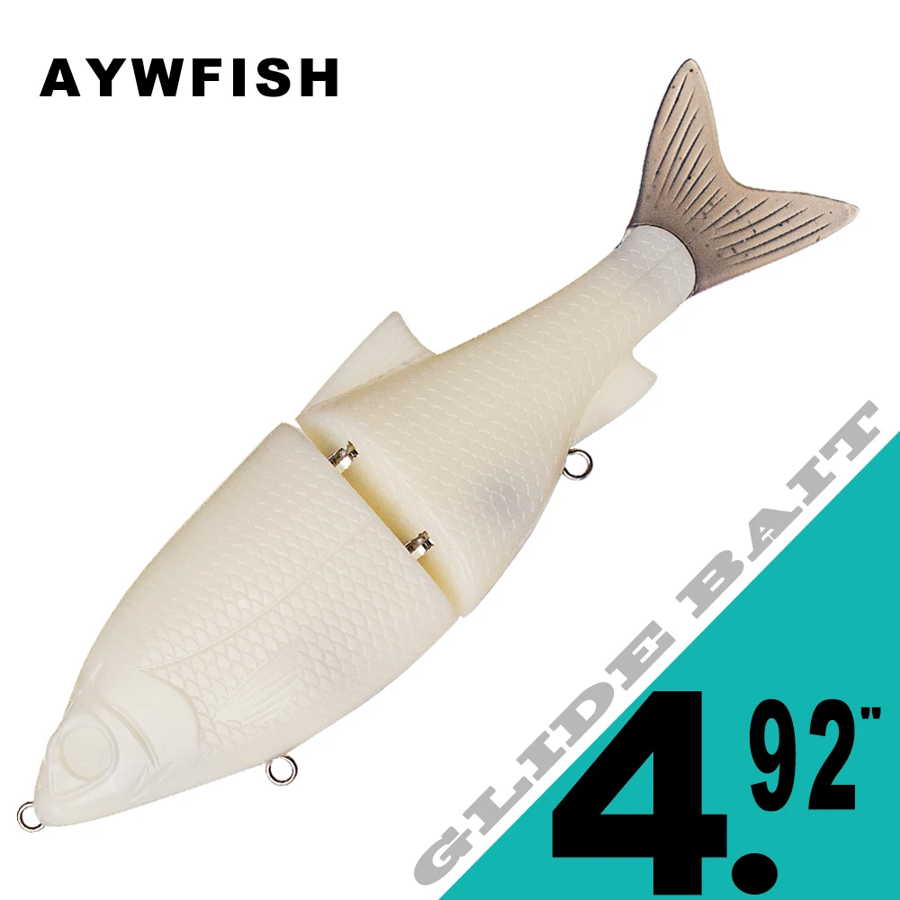 

AYWFISH 12.5CM 26G Unpainted Glide Bait Sinking Shad Swimbait DIY Body Fishing Lure Blanks Jointed Hard Bait Tackle 5PCS/ LOT