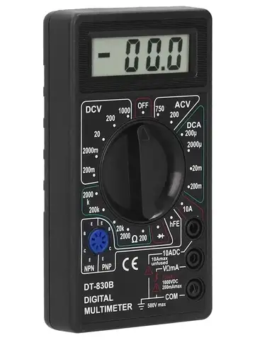 DT-830B Digital Multimeter Digital Voltmeter Ammeter Handheld Multimeter Black