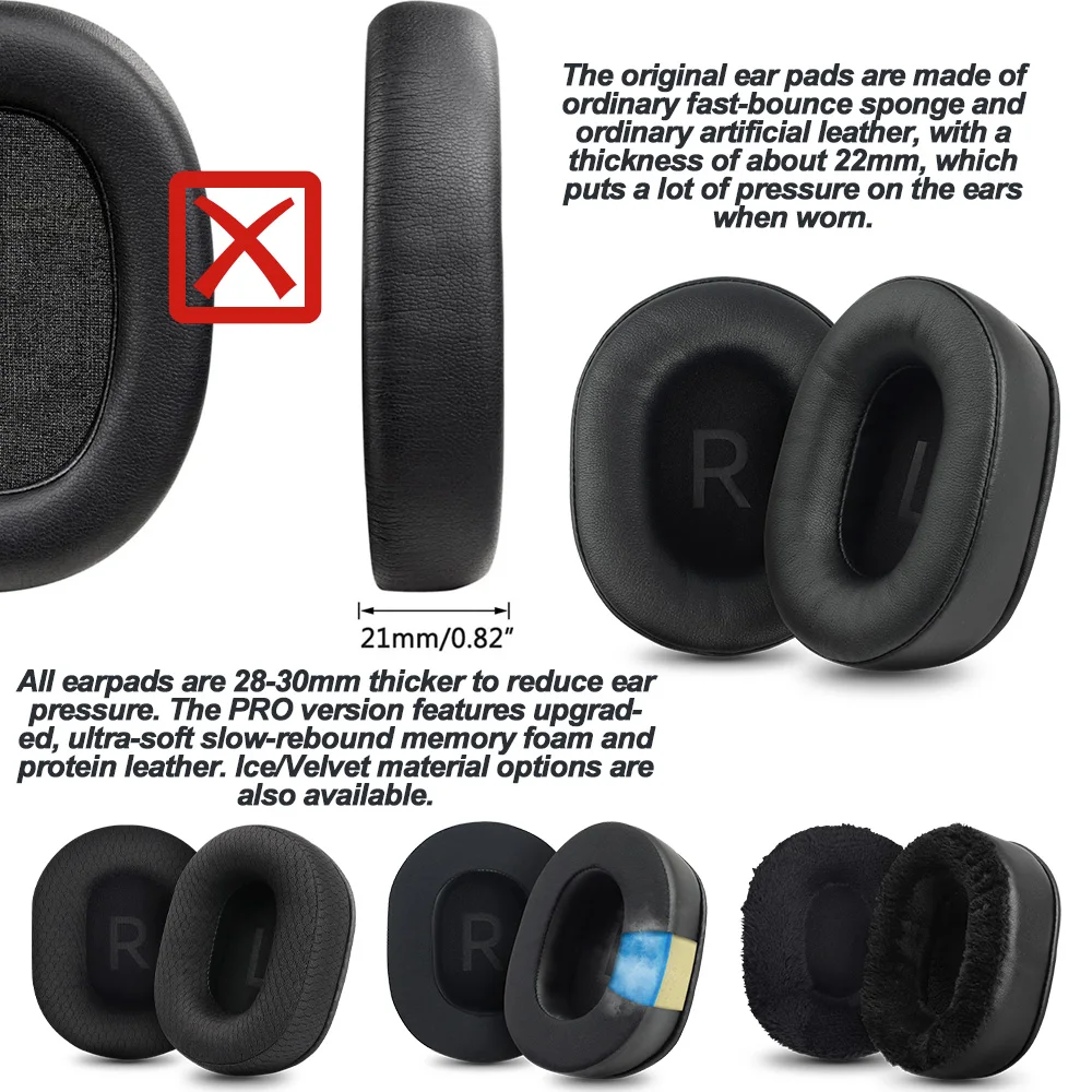 Подушечки для наушников для AKG K361/K361BT/K371/K371BT, сменные подушечки для наушников, тканевые чехлы с эффектом памяти, губка, протеин