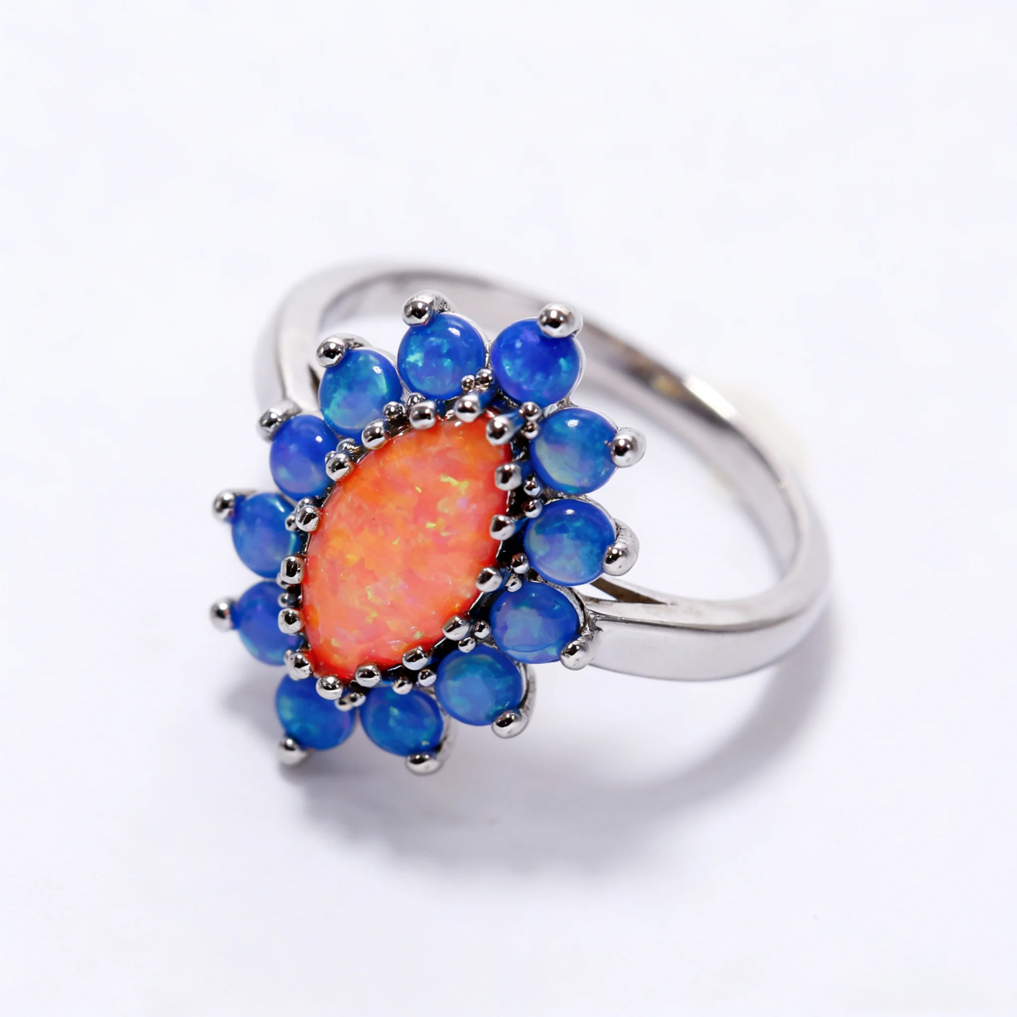 

Trendy Horse Eye Inlay Rings Pink Opal Rings for Women Fashion Jewelry Bijoux Femmes Bohemia style Gift for Girlfriend & wife
