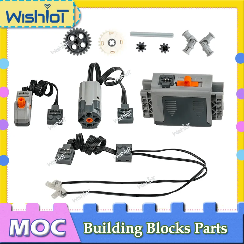 Power Functions M Motor Technical Blocks Parts Set 8293 Gears/Light Strips/Shaft Connector For MOC Bricks 42068 42050 Model Toys