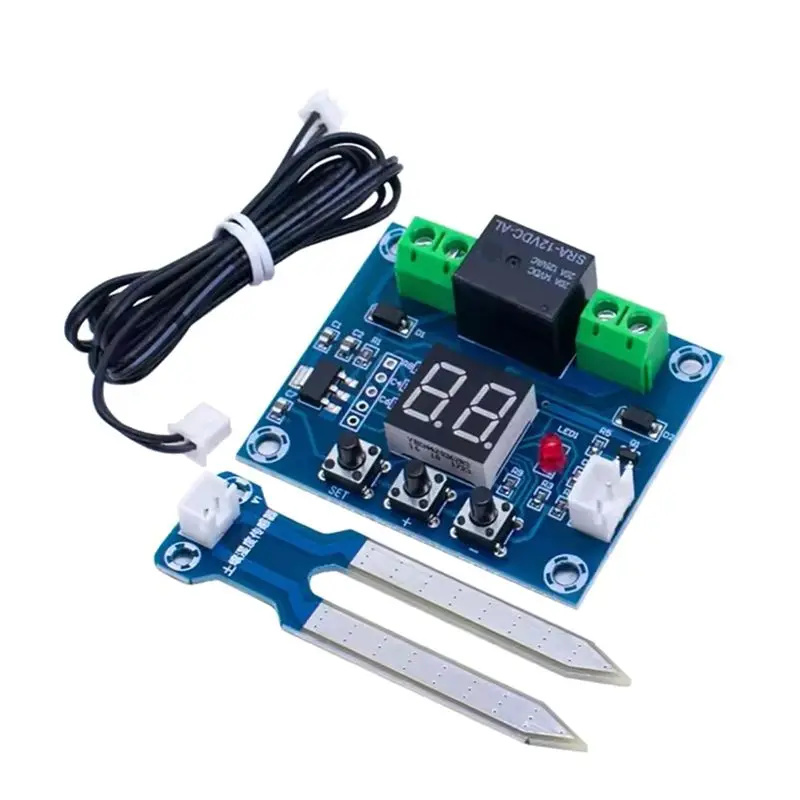 HLZS-12V Digital Soil Humidity Sensor Controller For Automatic Irrigation Water Management System With Real-Time Monitoring