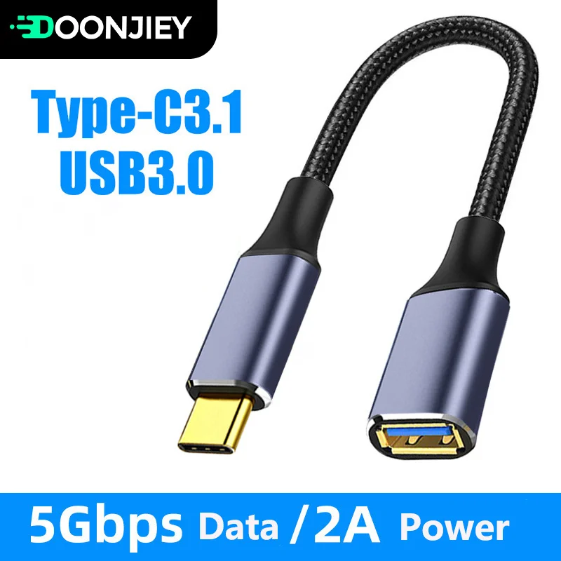 Type C OTG Cable 3.1 USB C to USB 3.0 Adapter Converter Cable 5Gbps Fast USB-C Type-C Data Transfer Wire For Car U Disk Mouse