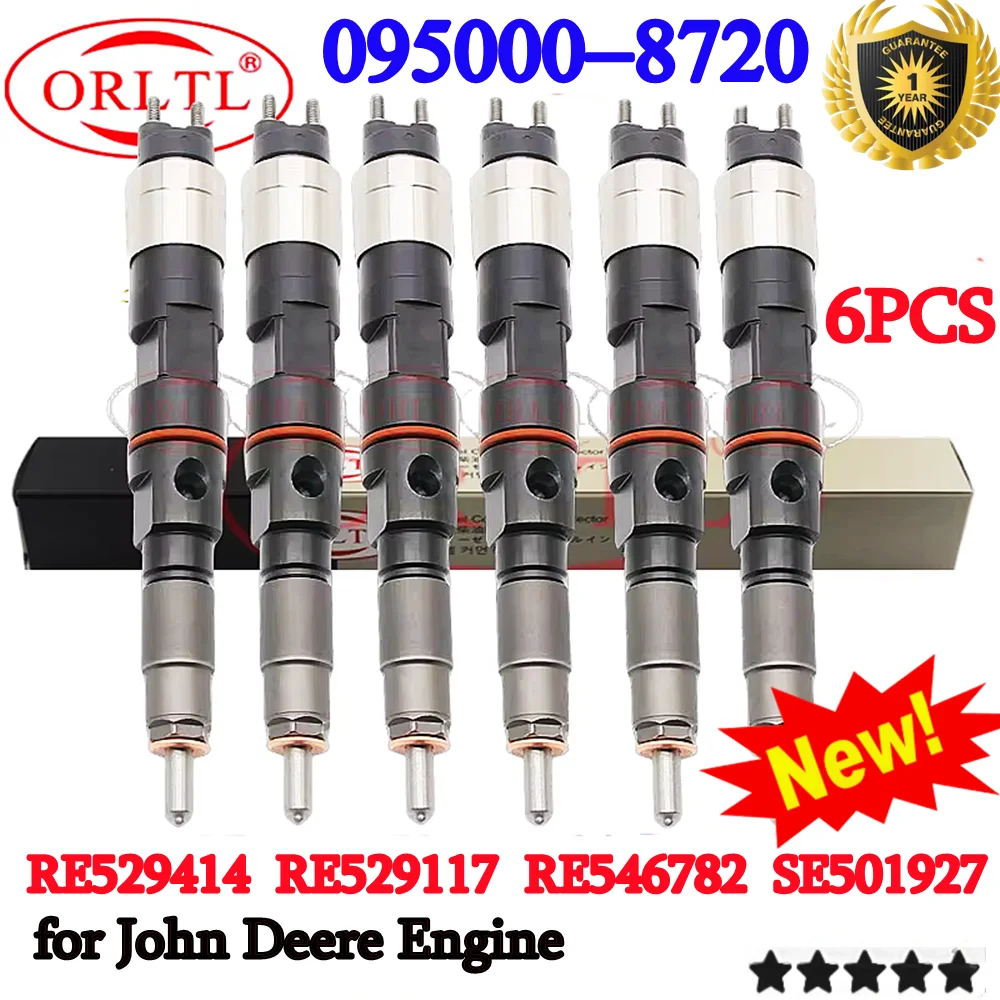 

6шт ORLTL 095000 -8720 RE 546782 SE 501927 Дизельный инжекцион RE 529414 RE 529117 095000 -8721 для двигателя John Deere