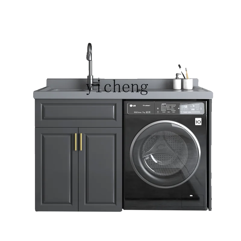 

ZF stainless steel honeycomb aluminum balcony laundry cabinet washing machine significant other bathroom with rubbing board pool