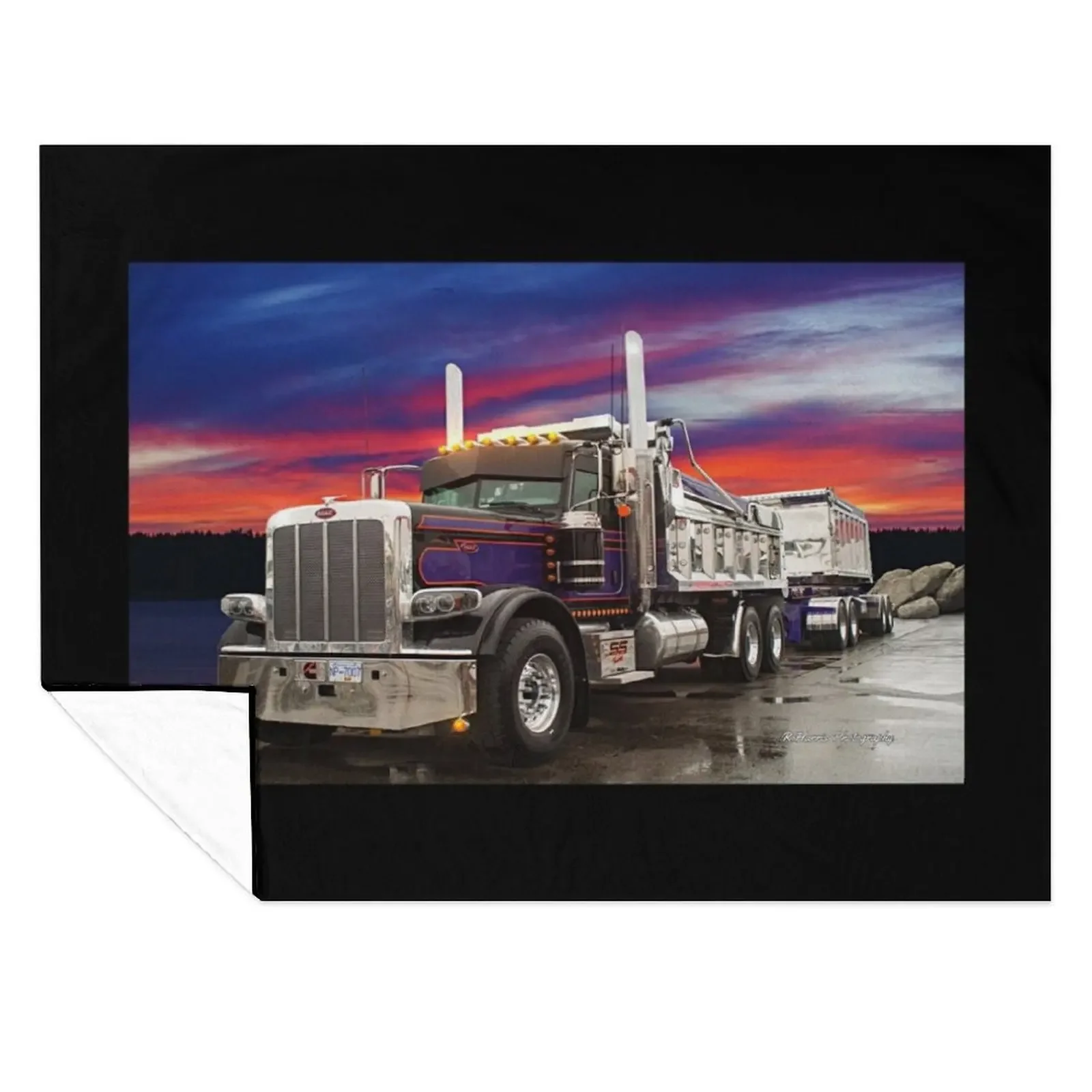 

Truck and Transfer Purple Skies Throw Blanket halloween Bed Fashionable Large Decorative Throw Blankets
