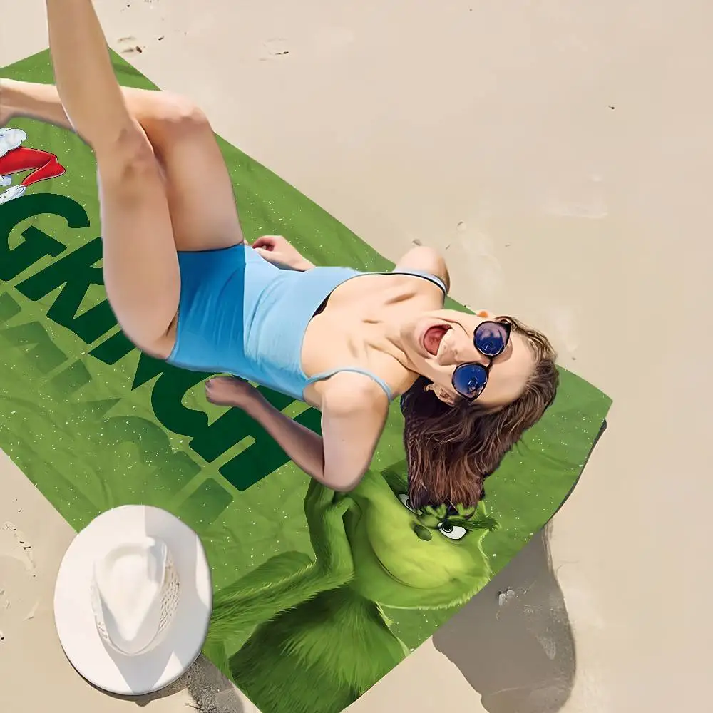 How The G-Grinch Stole Christmas Microfiber Beach Towel Absorbent Quick Dry Soft Yoga Swimming Resort Mountain Climbing Towel
