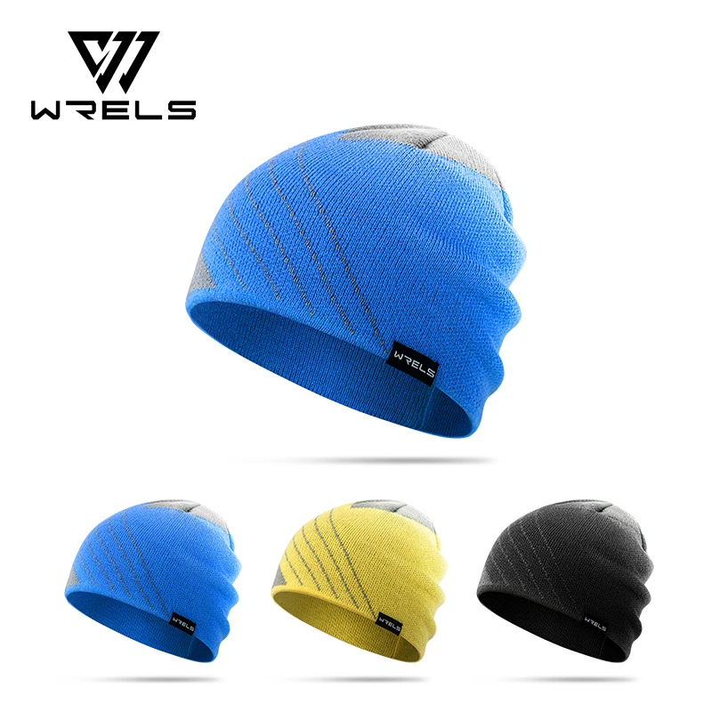 WRELS Thermo-Laufmütze für Männer und Frauen, dicke Strickmütze, Unisex, winddichte Wintermütze, warm, weich, leicht, Skull Cap