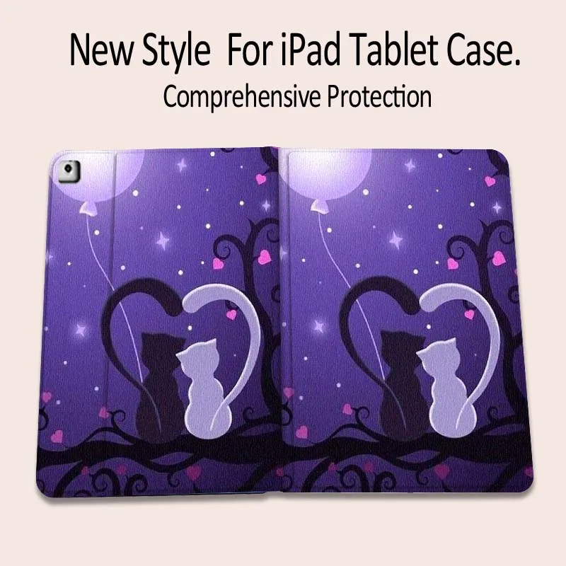 

Cute Pet Cat Art Pattern Gift For iPad 7 8gen 9gen 10th 11th Pro 11 13 2 12.9 10.9 10.2 9.7 2025 2024 2021 Tablet Case