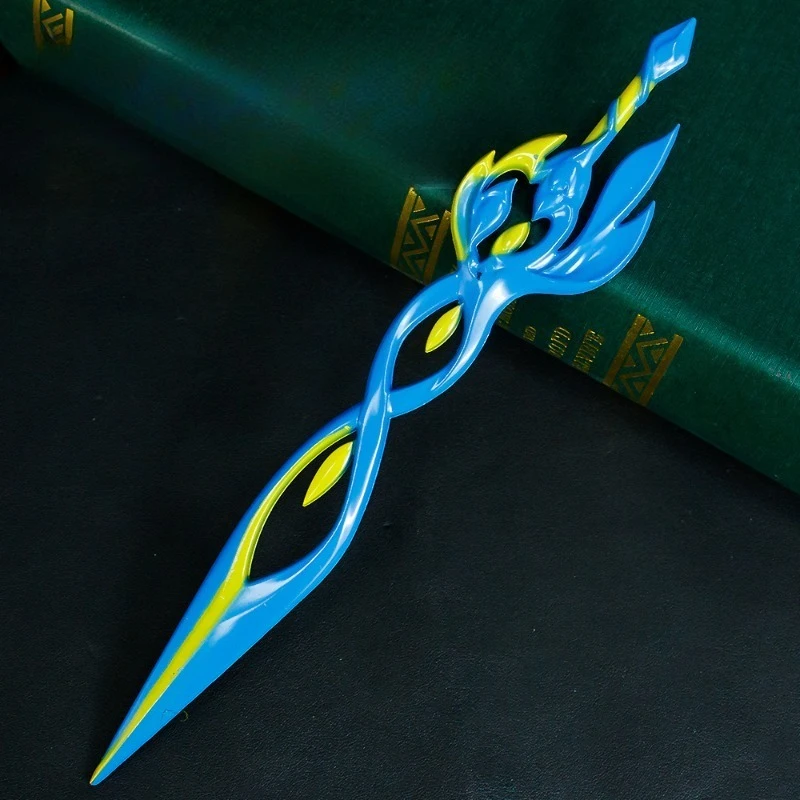 21cm/8.27in Honor of Kings urządzenia peryferyjne do gier opady śniegu biały wilk metalowe broń Model stop rękodzieło rekwizyty Uncut wyświetlacz na biurko