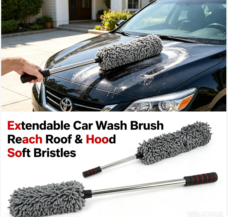 Car Washer Big Mop Duster Brush Soft Microfiber Interior Cleaner Washing Clean Tool Motorcycle Caravan RV Automotive Accessories