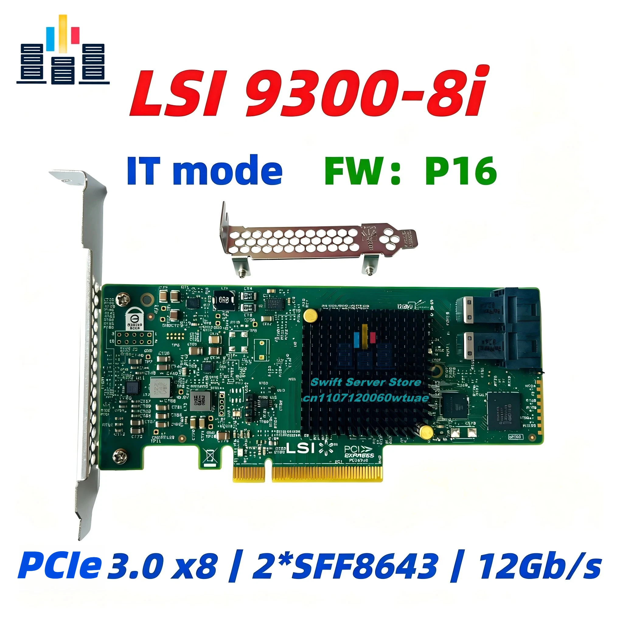 lsi-9300-8i-sas-hba-12gbps-pcie-30-it-mode-p16-sas3008-for-zfs-freenas-sata-sas-server-card-lsi00344