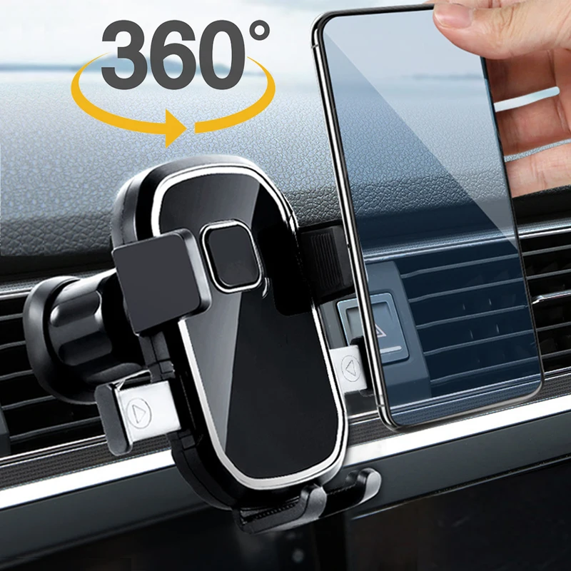 Universal Car Air Outlet Phone Holder Clip Rotatable Mobile Phone Mount Bracket dengan Hook Multifungsional Anti-Slip Holder Stand