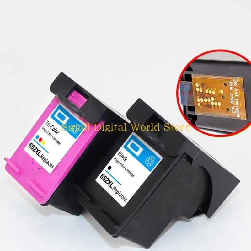 77UB 652XL Black, Tri-Color Cartridges Works with for HP Deskjet 1118 2136 2138 3635 3636 3638 3838 3835 Printer