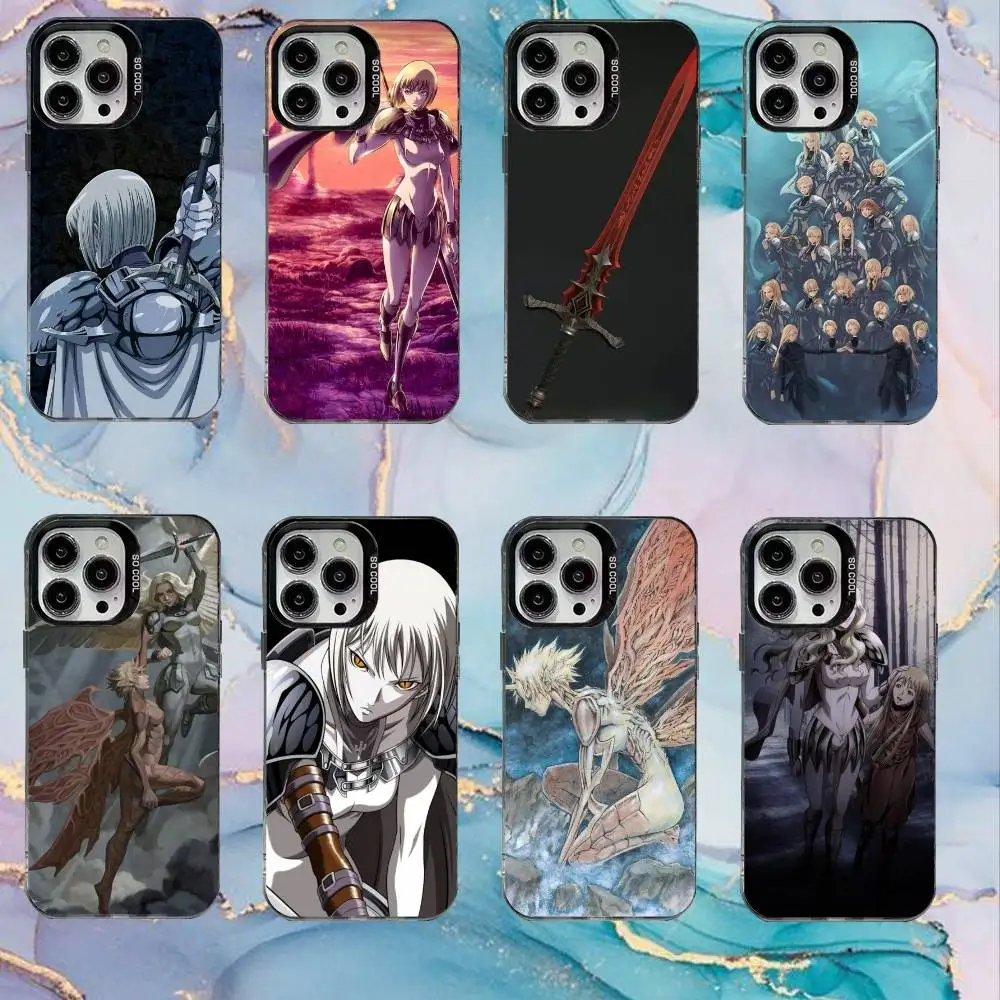 

C-Claymore Anime Phone Case For iPhone17,16,15,14,13,12,11 Plus,Pro Max Black Candy Matte Shockproof Cover