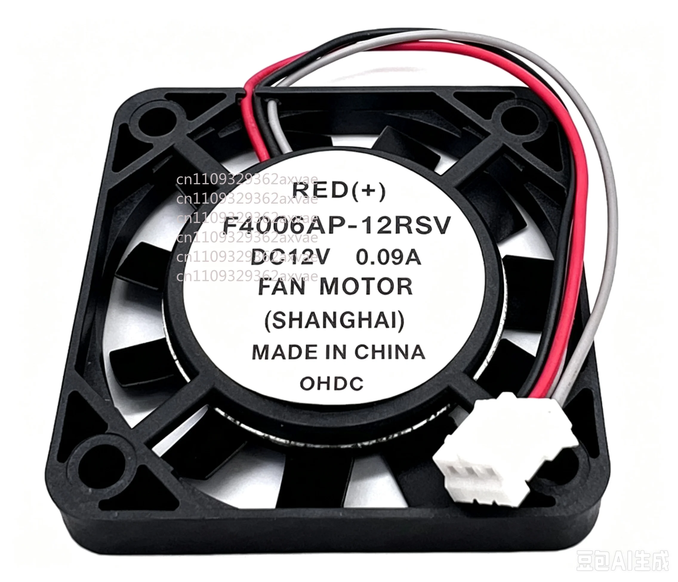 For ICFAN F4006AP‑12RSV DC 12V 0.09A 40x40x06mm 3‑Wire Plastic Fan Blade Server Cooling Fan
