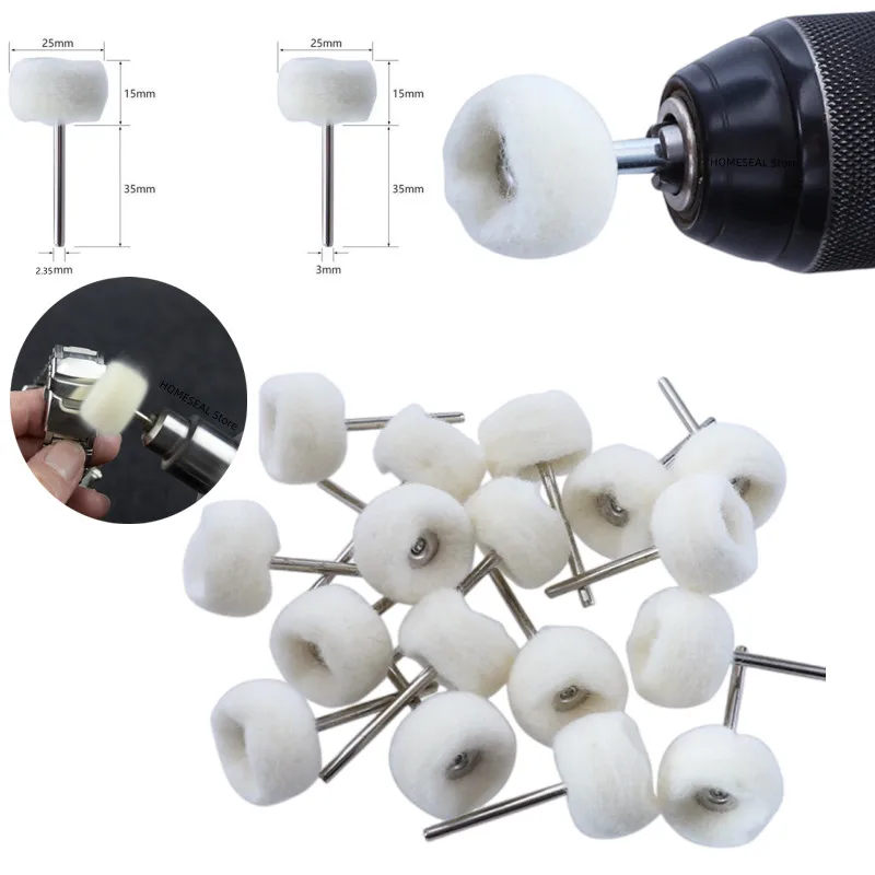 20Pcs Mini grinding sanding head abrasive disc felt 2.35mm/3mm Shank buffing wheels Polish Brush Drill Rotary Tool Accessories