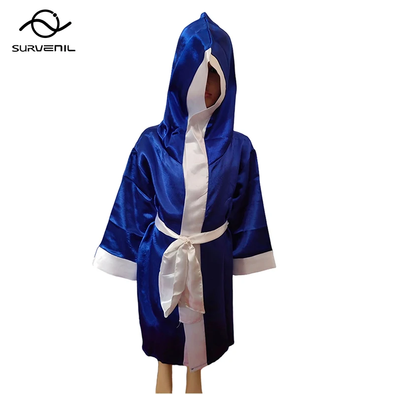 

Boxing Robe Kids Boy Girl Muay Thai Robes Long Sleeve Martial Arts Combat Kickboxing Competition Training Gown BJJ MMA Uniform