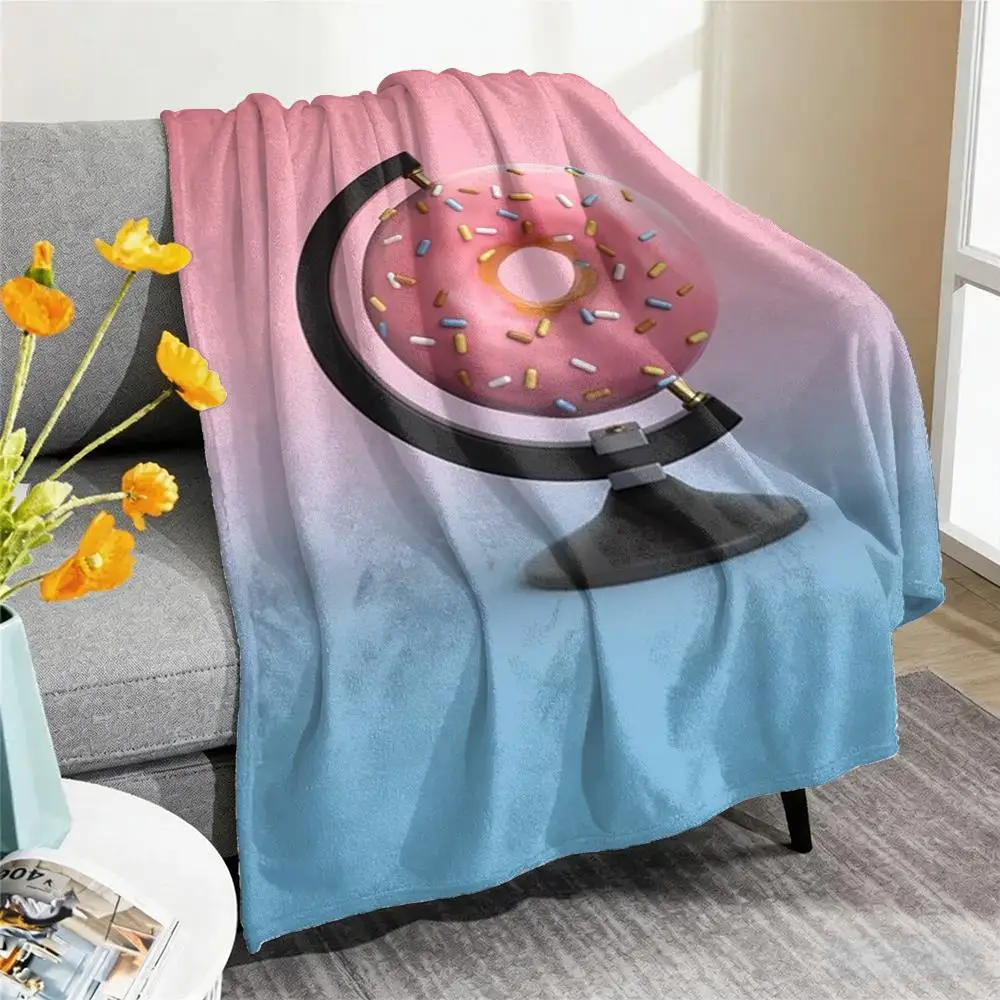 Creative Food Fruit Print Throw Blanket Soft Flannel Throw Lightweight Summer Home Nap Breathable for Sofa Bed Cozy Travel