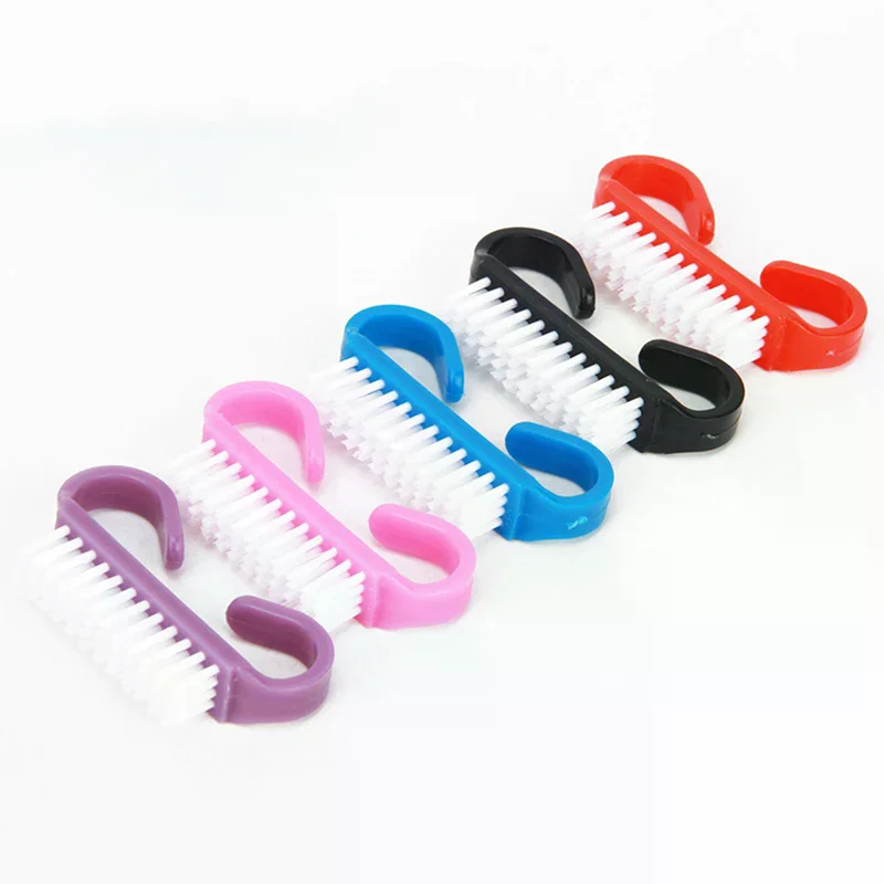 Spazzola per unghie per pulizia superiore Nail Art Plastica morbida Rimuovi polvere Cura delle dita Gel UV Manicure Strumento per pedicure Pennelli per trucco Scrubbing