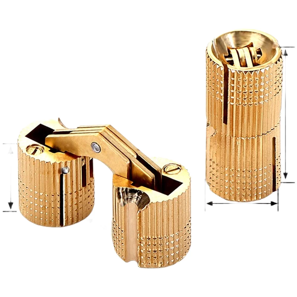 Concealed Brass Cylinder Hinge 180 Degree Silent For Black Copper For Pivot Cabinet Door Folding Case Small Box Hardware