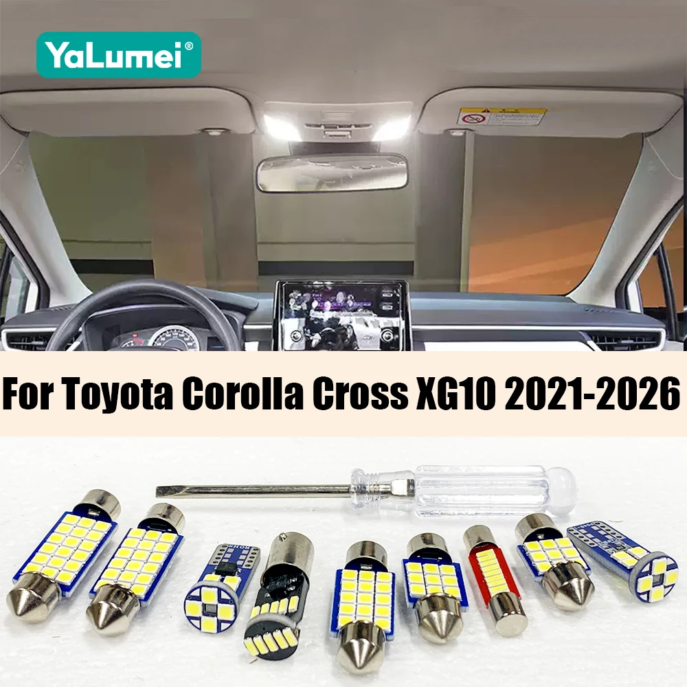 

For Toyota Corolla Cross XG10 2021 2022 2023 2024 2025 2026 Car LED Bulbs Interior Lamp Vanity Mirror Trunk Light Accessories