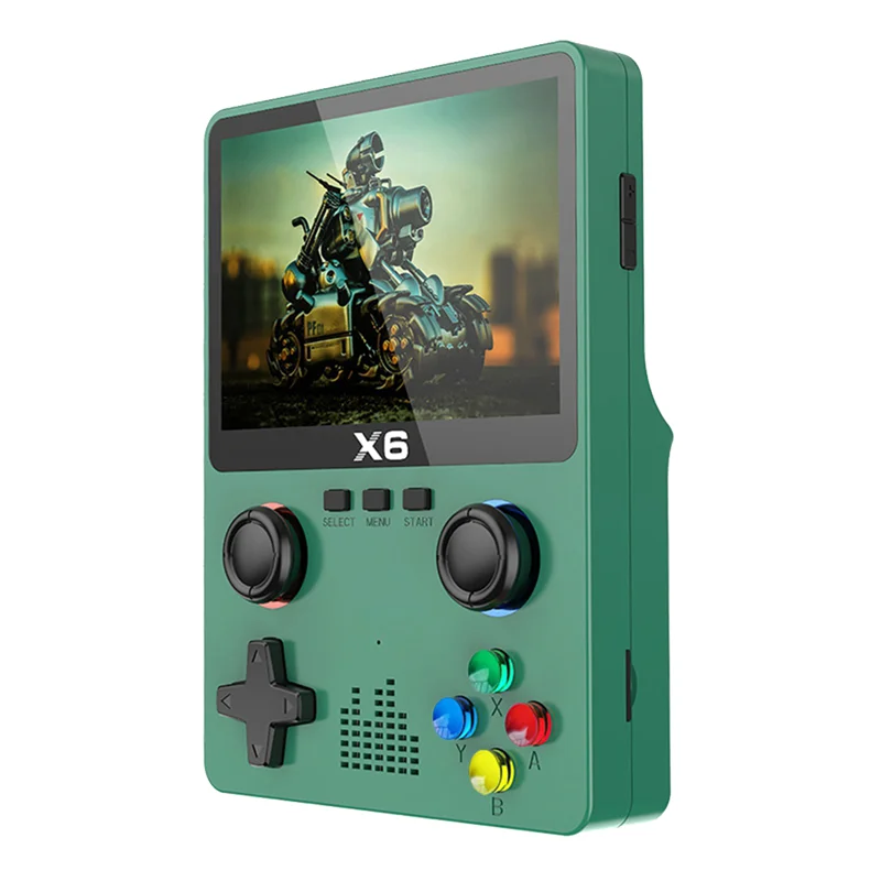 

Portable X6 Handheld Game Player 3.5Inch IPS Screen 11 Simulators GBA Video Game Console Gifts for Kids-Green