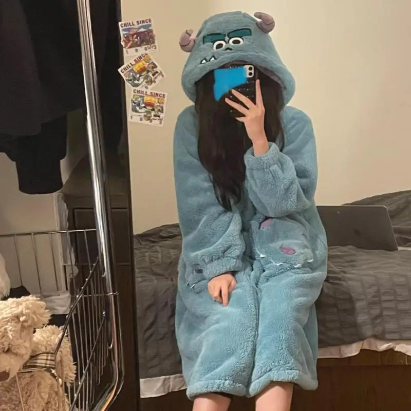 

Adult Blue Monster Cosplay Costume Robes Kigurumi Onesie Anime Nightgown Halloween Cartoon Pajamas