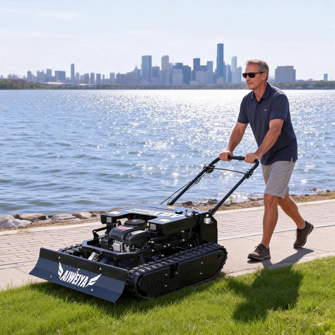 

Customized Multifunctional Tracked Lawn Mower All Terrain One-Click Start Stop Family All-Round Helper Easy To Operate